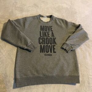 Vintage Crooks and Castles Mens XL Gray Graphic Crewneck Sweatshirt‎ Y2K Casual